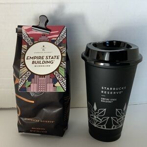 NYC Starbucks Reserve Empire State Building Coffee and Black Tumbler cup Set